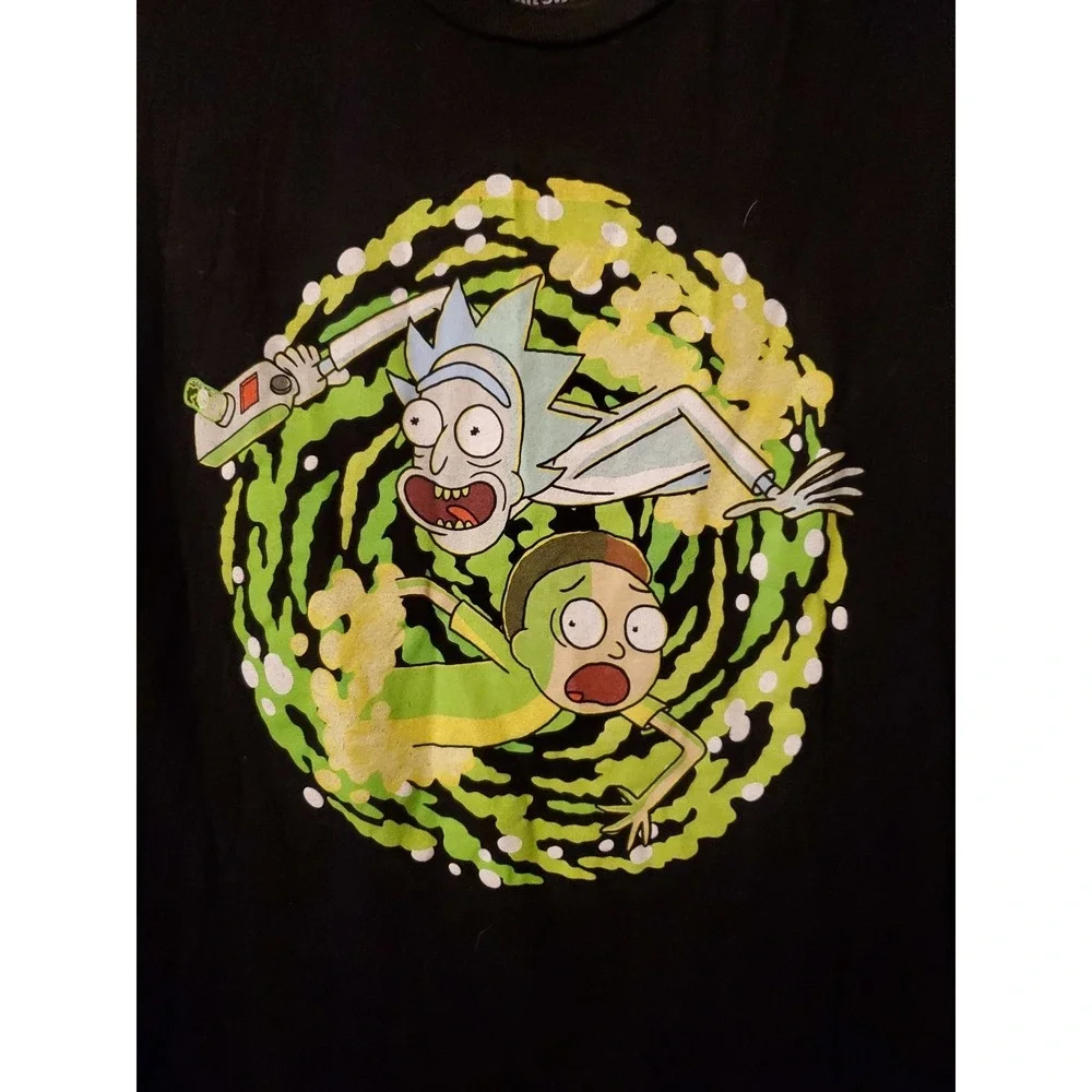 Adult Swim‎ Rick And Morty Cartoon Promo Black T Shirt Men's Size M
